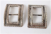 Lot 212 - Pair early George V silver buckles of...