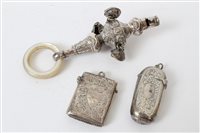 Lot 213 - Victorian silver child's rattle with embossed...