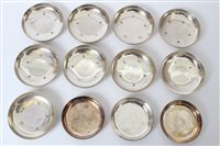 Lot 217 - Set of nine contemporary silver dishes of...