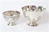 Lot 237 - Late Victorian silver rose bowl of circular...