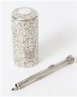 Lot 241 - Victorian silver slide-action combination dip...