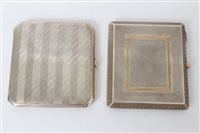 Lot 246 - 1920s silver cigarette case of rectangular...