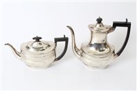 Lot 248 - Late Victorian / early Edwardian silver teapot...