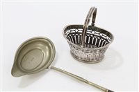 Lot 253 - 19th century Dutch silver basket with swing...