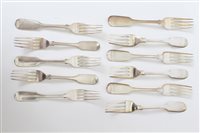 Lot 265 - Six early Victorian silver fiddle pattern...