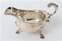 Lot 268 - George II silver sauce boat of conventional...