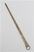 Lot 271 - George III silver meat skewer of plain form,...