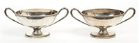 Lot 279 - Pair George III silver two-handled dishes of...