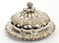 Lot 287 - Fine quality George IV silver dish and cover...