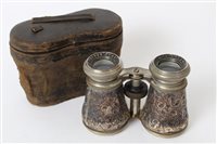 Lot 305 - Pair late Victorian silver mounted opera...