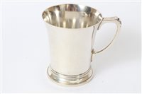 Lot 312 - Contemporary silver christening mug of waisted...