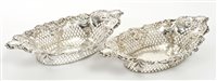 Lot 313 - Pair late Victorian silver baskets of oval...