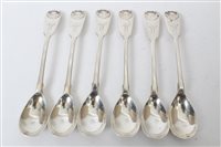 Lot 317 - Set of six provincial silver fiddle and shell...