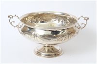 Lot 318 - Late Victorian silver twin-handled rose bowl...