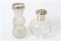 Lot 325 - Edwardian cut glass scent bottle of globular...