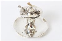 Lot 326 - Edwardian silver table lighter and ashtray of...