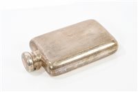 Lot 330 - 1920s silver spirit flask of rectangular form,...