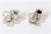 Lot 341 - Pair George IV silver miniature chamberstick...