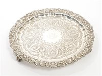 Lot 356 - Fine quality late Victorian silver salver of...