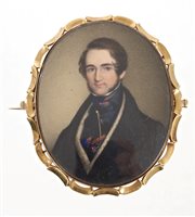 Lot 423 - 19th century oval portrait miniature on ivory...