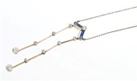 Lot 429 - Art Deco diamond and sapphire negligee...