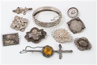 Lot 442 - Collection of nine Victorian and later silver...