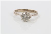 Lot 464 - Diamond single stone ring, the brilliant cut...