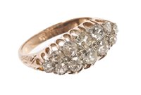 Lot 491 - Late Victorian diamond ring with a boat-shape...