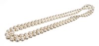 Lot 525 - Tiffany & Co. silver necklace with two strands...