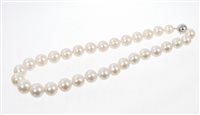 Lot 549 - Cultured freshwater pearl necklace with a...