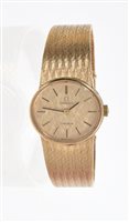 Lot 605 - 1970s ladies' Omega Genève 9ct gold wristwatch...