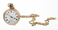 Lot 612 - Ladies' 9ct gold fob watch with Swiss...