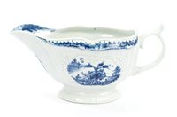 Lot 132 - 18th century Worcester blue and white sauce...