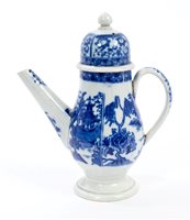 Lot 133 - 18th century Lowestoft blue and white coffee...