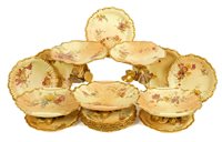 Lot 146 - Twelve late Victorian Royal Worcester dessert...