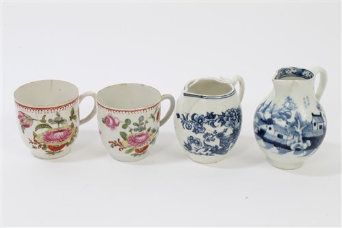 Lot 3 - Mid-18th century Lowestoft blue and white...