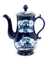Lot 19 - 18th century Lowestoft blue and white coffee...