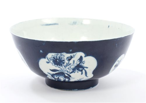 Lot 20 - 18th century Lowestoft blue and white bowl...