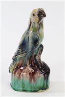 Lot 24 - 19th century Whieldon-type pottery parrot with...