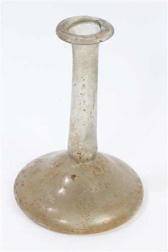 Lot 36 - Old, possibly Roman, iridescent glass bottle...