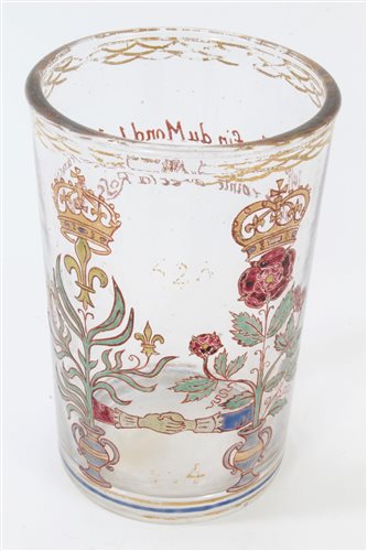 Lot 42 - Unusual First World War French soda glass...