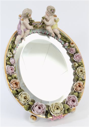 Lot 48 - Late 19th century Dresden porcelain oval...