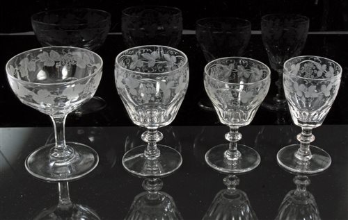 Lot 81 - Late 19th century cut glass part table service...