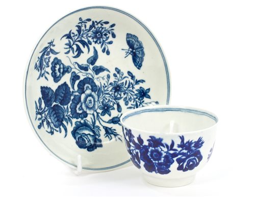 Lot 82 - 18th century Worcester blue and white Three...