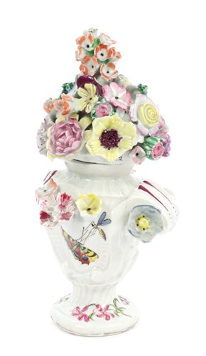 Lot 94 - 18th century Longton Hall polychrome vase and...