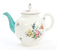 Lot 97 - 18th century Derby polychrome teapot, circa...