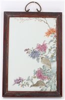 Lot 104 - Chinese famille rose porcelain plaque painted...