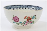 Lot 109 - 18th century Worcester polychrome bowl with...