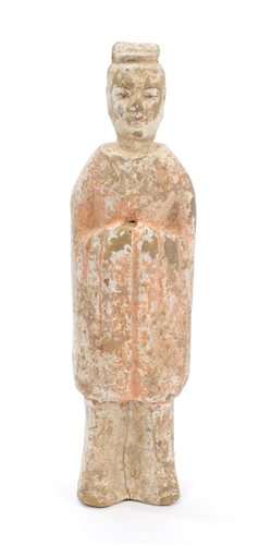 Lot 113 - Ancient Chinese terracotta tomb figure of a...