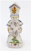 Lot 118 - Early 20th century French faience candlestick...